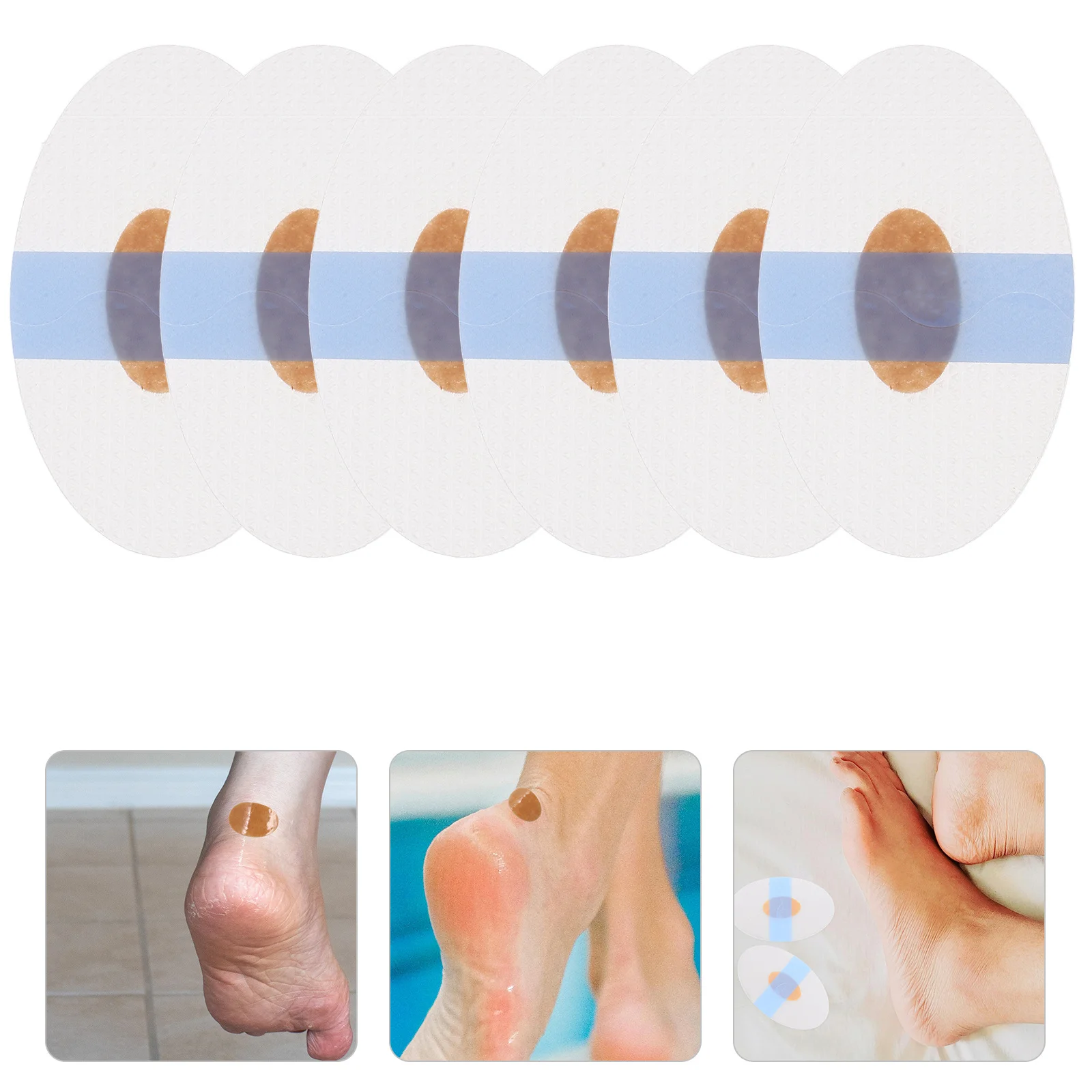 6Pcs Heel Blister Protectors Self-Adhesive Cushions Sweat-Absorbent Thin Foot Supplies Practical Design for Women Shoes