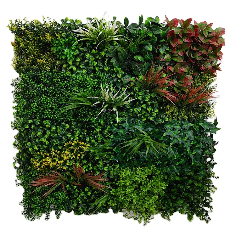 

Outdoor Realistic Artificial Grass Wall Garden UV Certified Plastic Plant for Hotel Wedding or Office Decoration 100cm Size