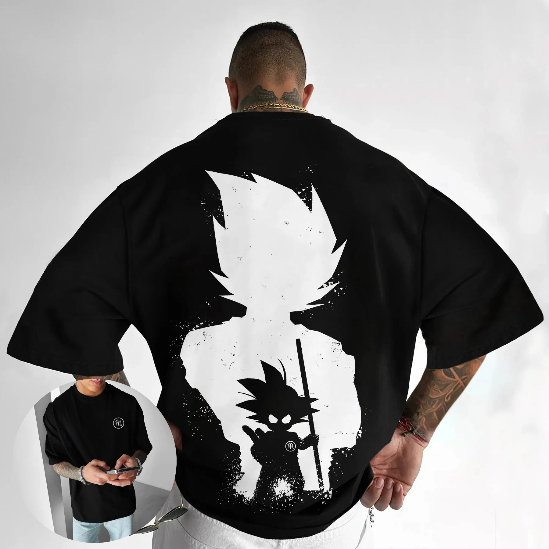 

Футболка унисекс 2025 Dragon Ball Son Goku Harajuku, летняя, аниме, оверсайз, винтажная, уличная, повседневная, свободная, с коротким рукавом