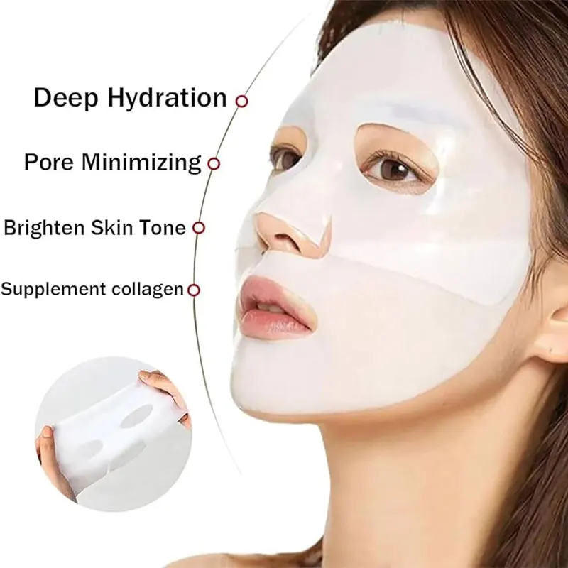 Collagen Anti Wrinkle Facial Masks Fade Face Fine Line Lift Firm Skin Anti-Aging Moisturizing Brighten Skin Care Korean Cosmetic