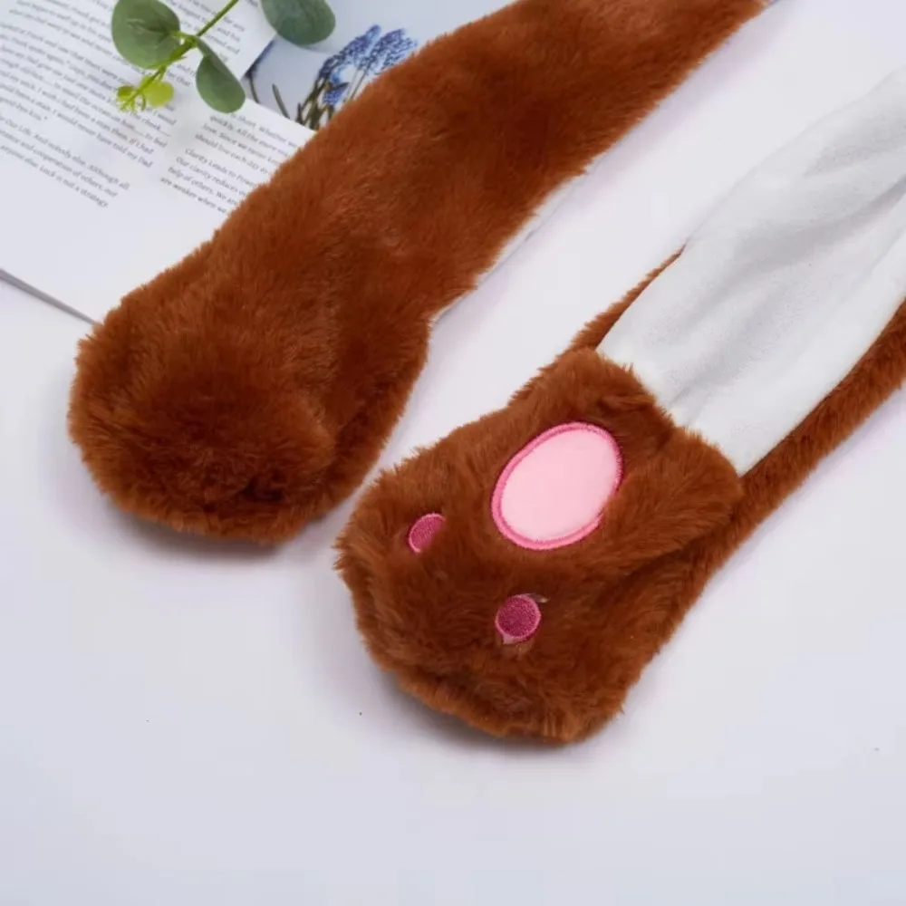 

Cute Cartoon Christmas Party Hats Thickened Jumping Up Ears Santa Reindeer Party Headdress Keep Warm Ear Moving Hat