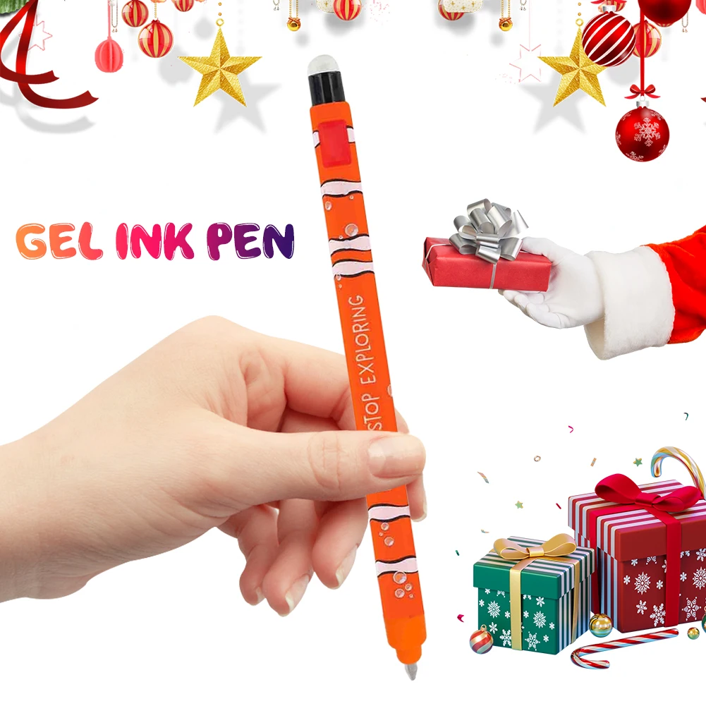 

3pcs Seahorse Clown Fish Sea Turtle Erasable Pens 0.7mm Sea Animals Smooth Writing Pens Office School Supplies Gifts