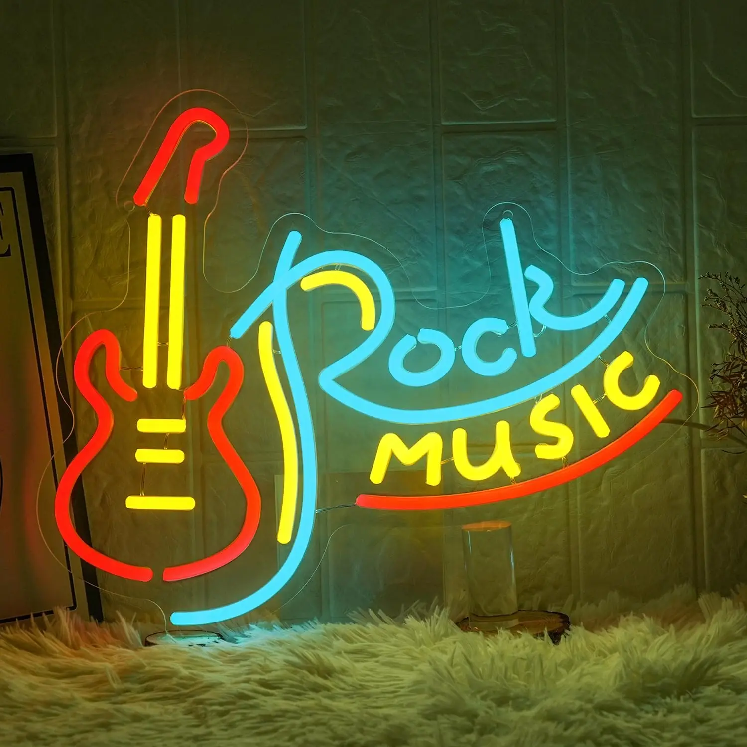 usb電源のギターネオンサイン、バー＆ゲームルーム用の壁飾り、調光可能なledライト、完璧なギフト