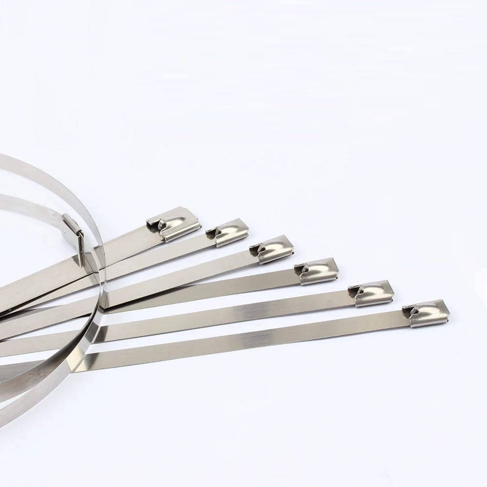 10PCS 4.6mm width Self-Locking Stainless Steel wires metal cable ties self-Lock tie wrap zip ties 4.6x100-450