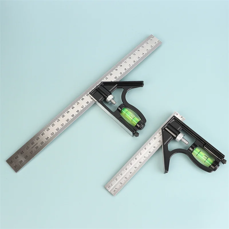 Angle Square Measuring Tools Set Precise Stainless Steel Aluminium Durable Adjustable Combination Spirit Level 12\