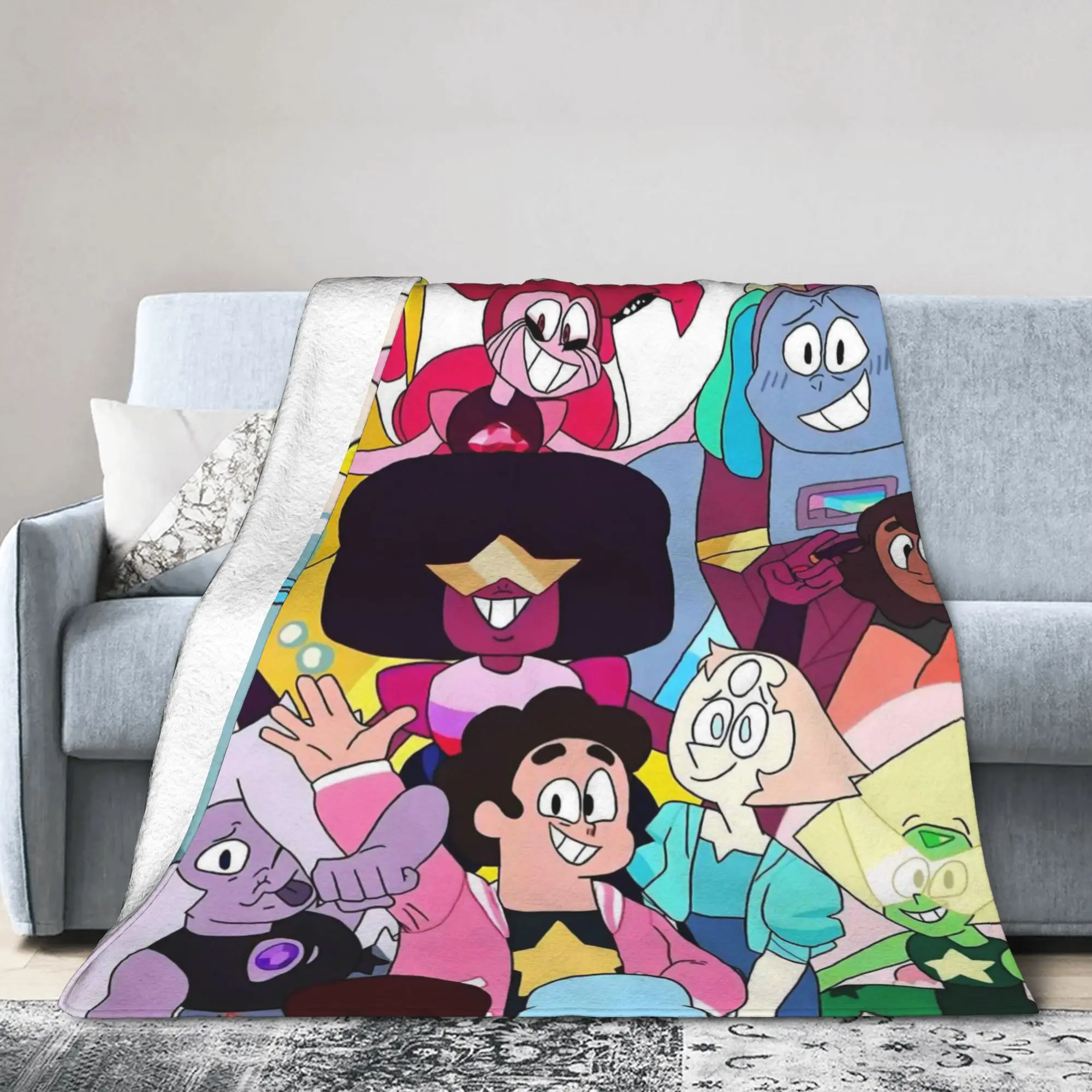 Custom Sofa Fleece Steven Universe Throw Blanket Warm Flannel Children Gift Cartoon Blankets for Bedroom Home Sofa Quilt