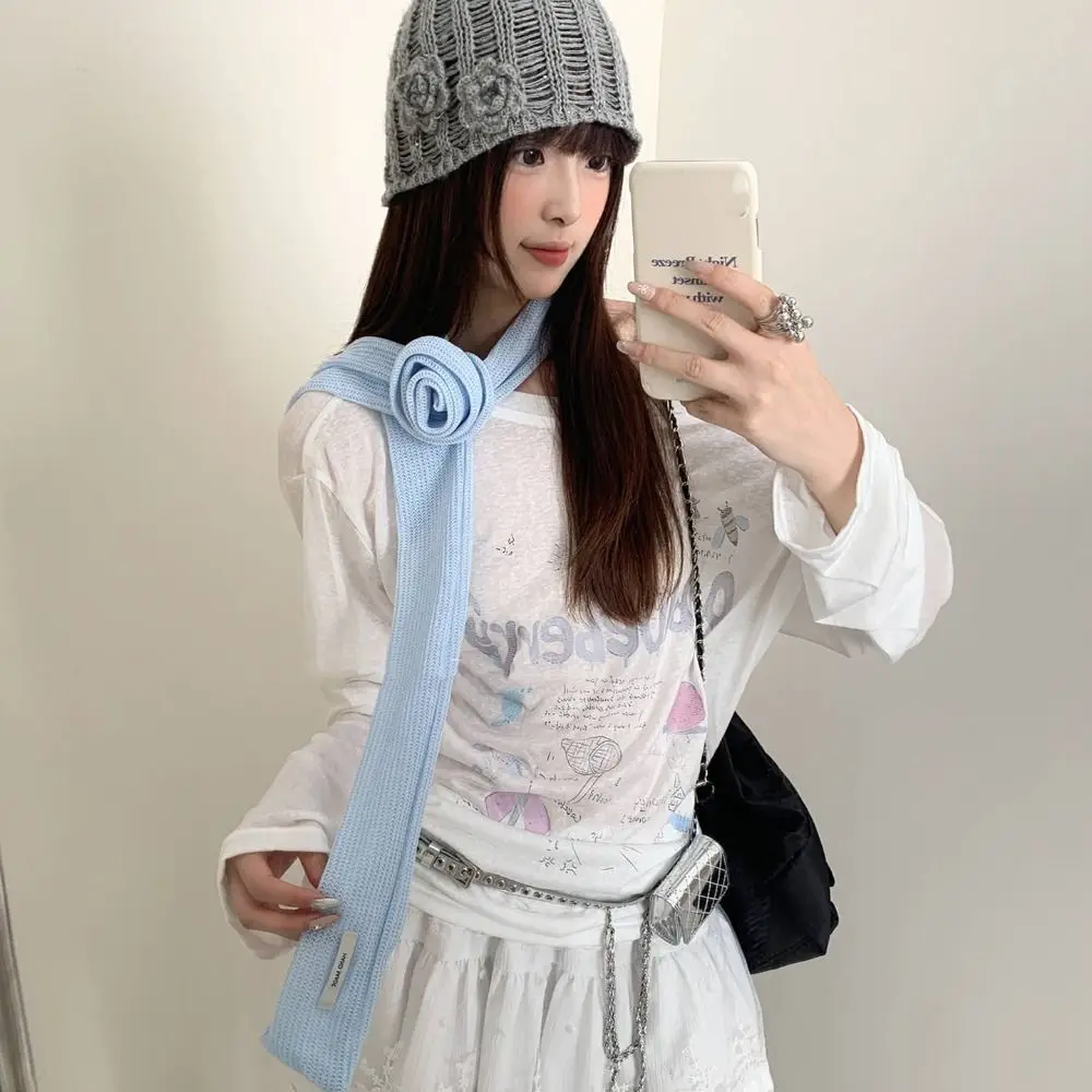 

Длинный шарф-платок с розами, аксессуар для одежды, декоративное украшение, шарф-косынка