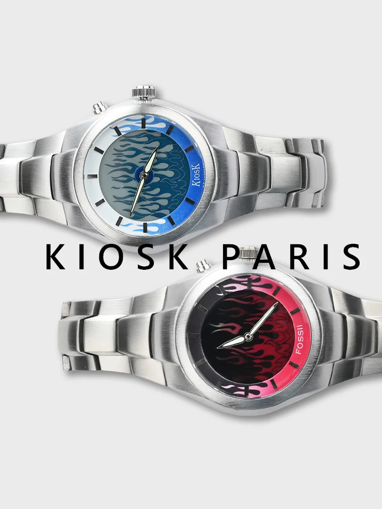 Kiosk's original style flame watch style retro European and American watches, high-end Instagram with the same niche desi