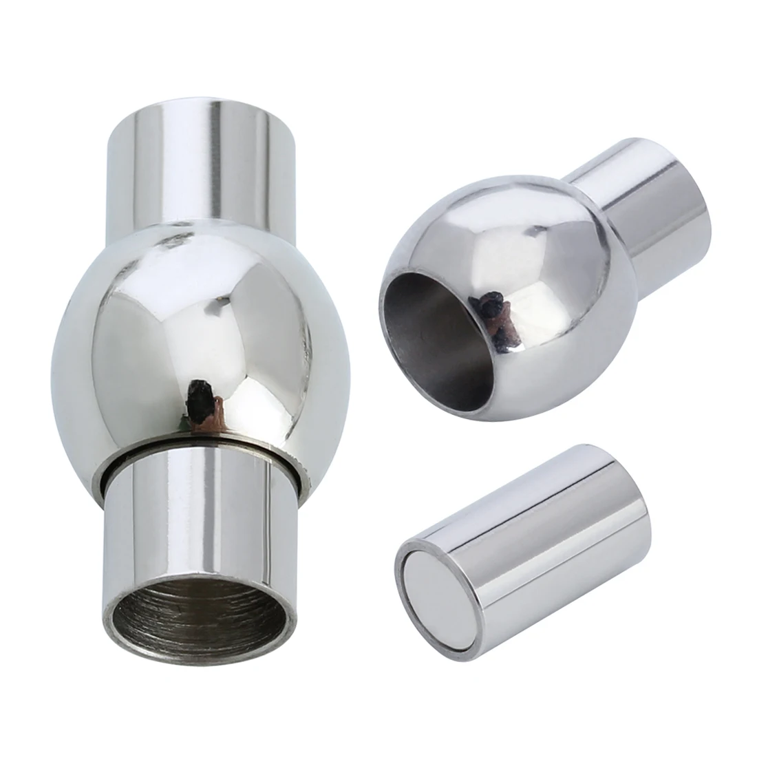 

2 sets/lot Stainless Steel Strong Magnetic Clasps Ball Magnet End Clasp Hooks Connector For DIY Jewelry Making Bracelet Necklace