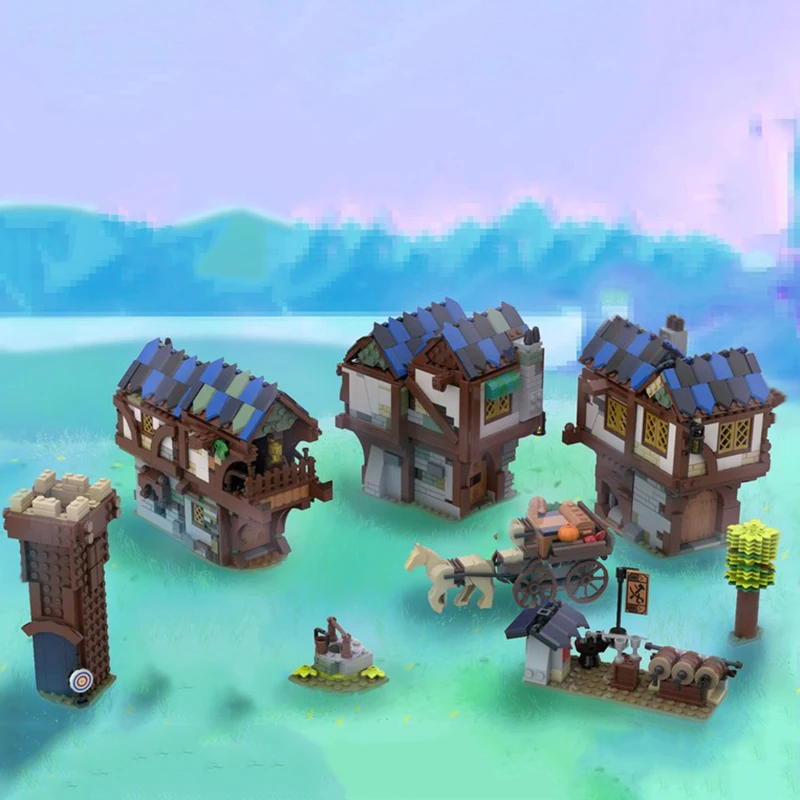 Moc Building Bricks Woad Village ModelTechnology Modular Blocks Medieval Castle Model Gifts Christmas Toys DIY Sets Assembly