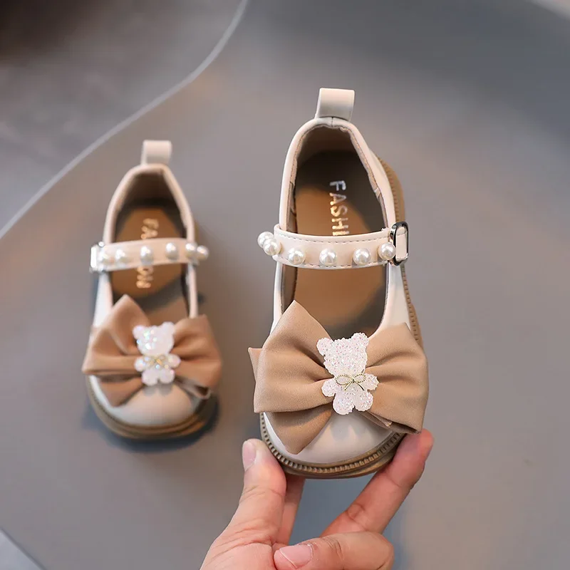 Girl Shoes Soft PU Patent Leather Flats For Girls Kids Little Children Casual Flats Size 21-30 Shoes Cute Sweet Princess