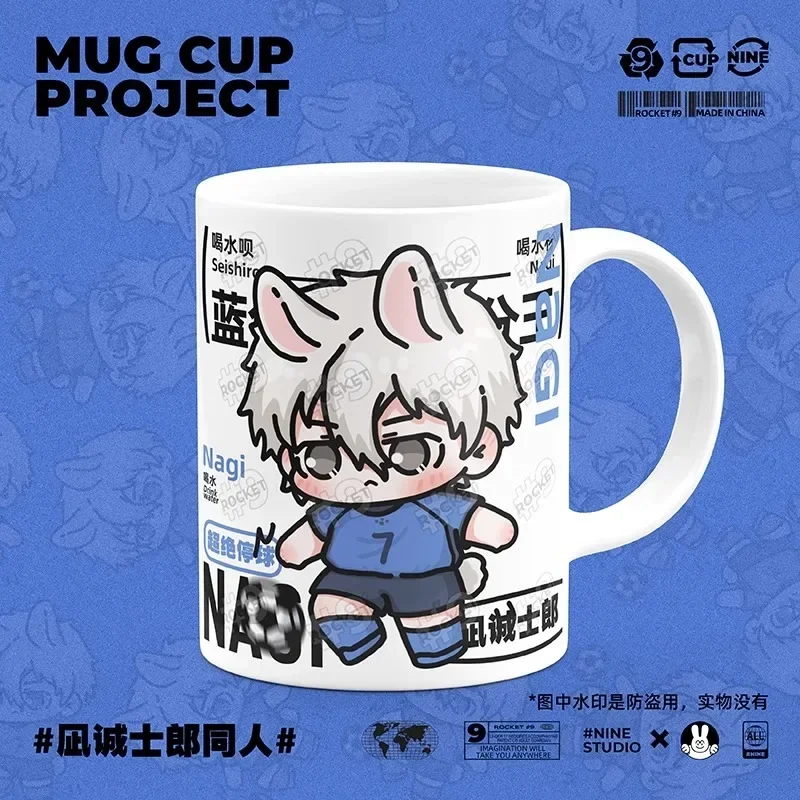 

Game Anime BLUE LOCK Cos Seishiro Nagi Unisex High Appearance Level Heat Transfer Mug Lid Spoon Cartoon Print 2025 Cup Gift