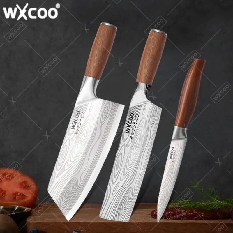 WXCOO Kitchen Knife Dual-Purpose Household Meat Chicken Fruit Chopping Slicing Stainless Steel Chef's Knife