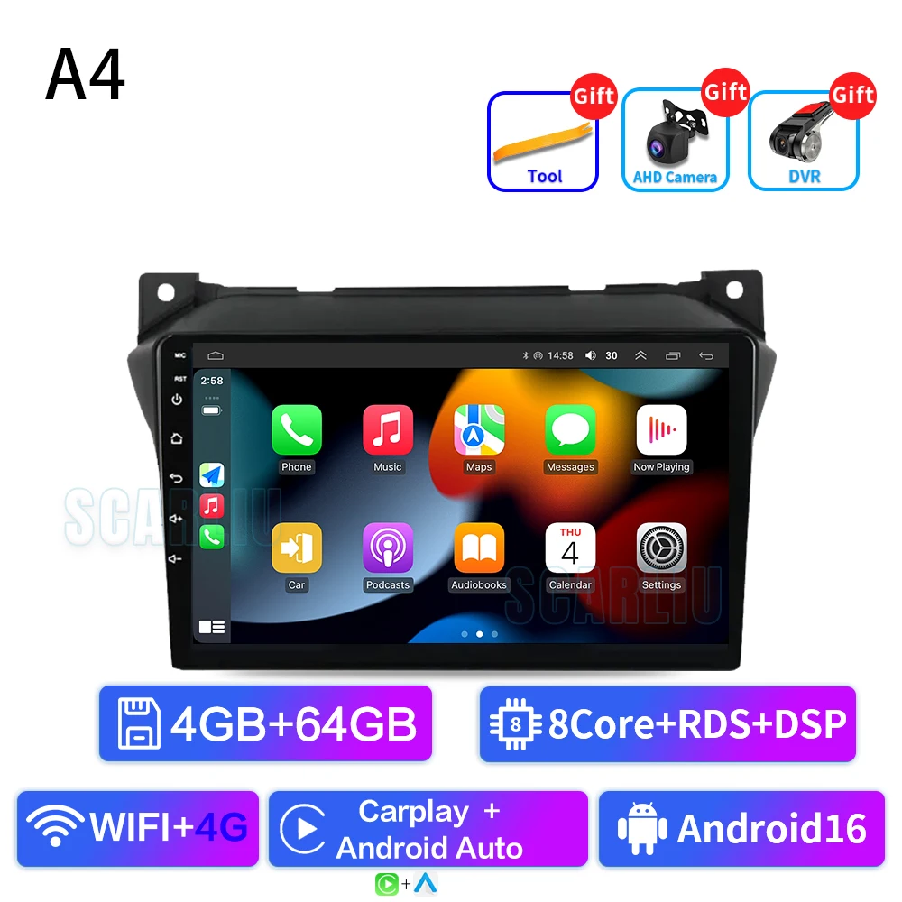 Android 16 4G + 32G Voor Suzuki Alto 2009 2010 2011 2012 2013 2014 2015 2016 Multimedia Stereo auto Dvd-speler Navigatie GPS Radio