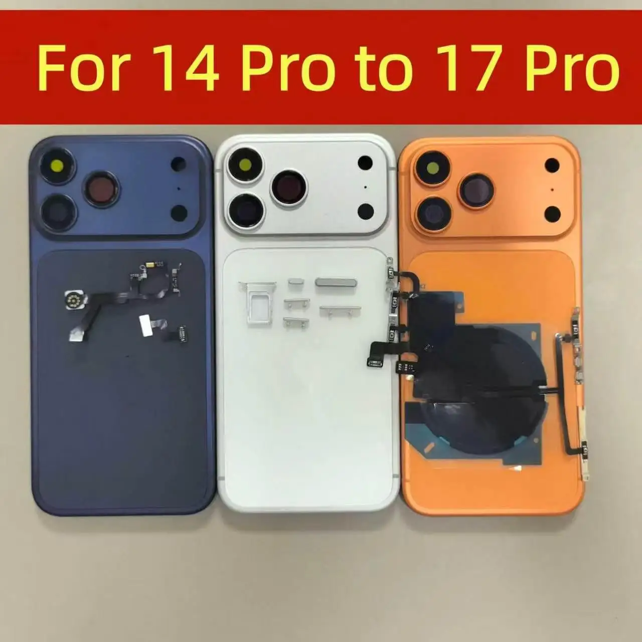 Housing Replacement Back Housing with Middle Frame Back Cover Glass DIY for iPhone 12 13 14 Pro Max to 17 Pro Max