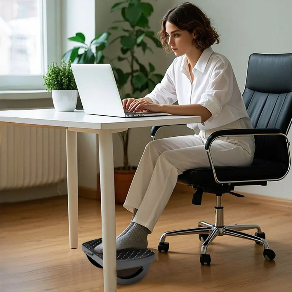 Under Desk Footrest Ergonomic with Massage Rollers Non-Slip Posture Corrector for Pain Relief Office Home Use Stool