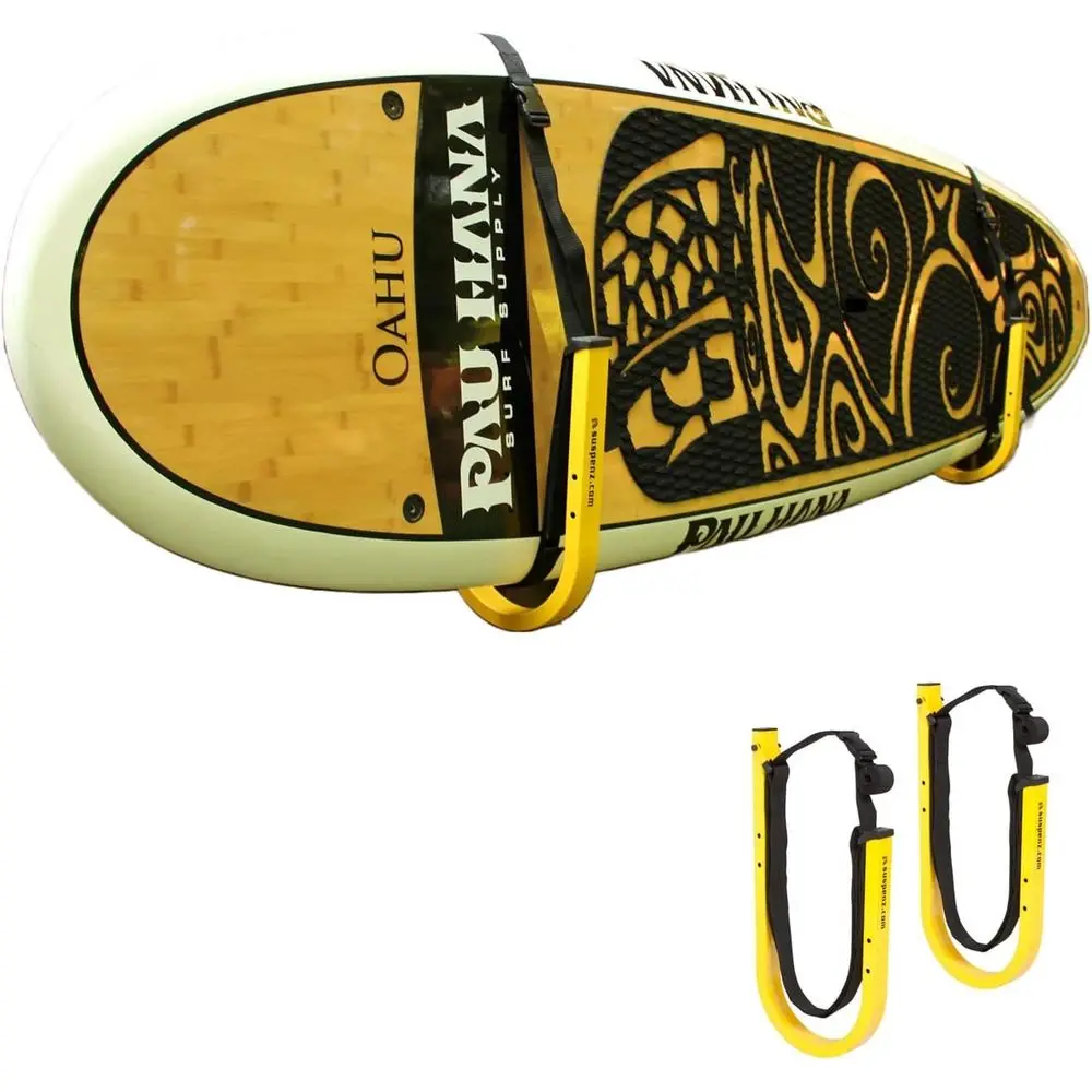 Stand Up Paddleboard and Surfboard Storage Rack with Safety Straps
