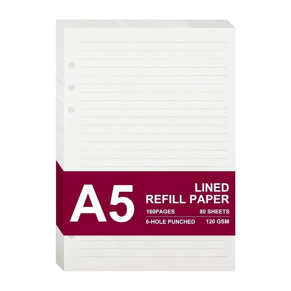 80 Sheets Loose Leaf Refills Pages 6 Hole A5 Timeline Daily Planner 120g Thick Paper Inserts Pages Financial Ledger Budget