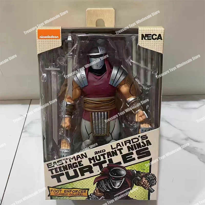 Original Neca 54445 Ninja Turtles Foot Enforcer Elite Guard Classic Colors Shredder Anime Action Figure Figures Model Toys Gifts