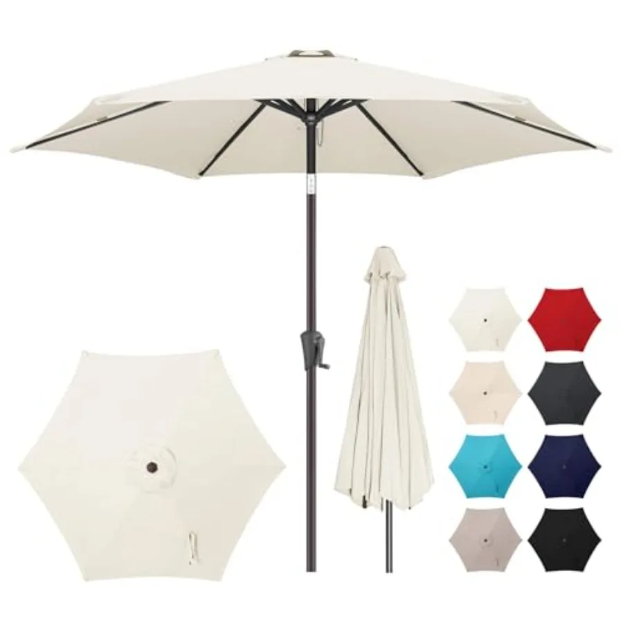 

7.5FT Outdoor Patio Umbrella - Table Umbrella Waterprool UV Protection, Sombrillas de Patio with Push Button Tilt, Sun Umbrella