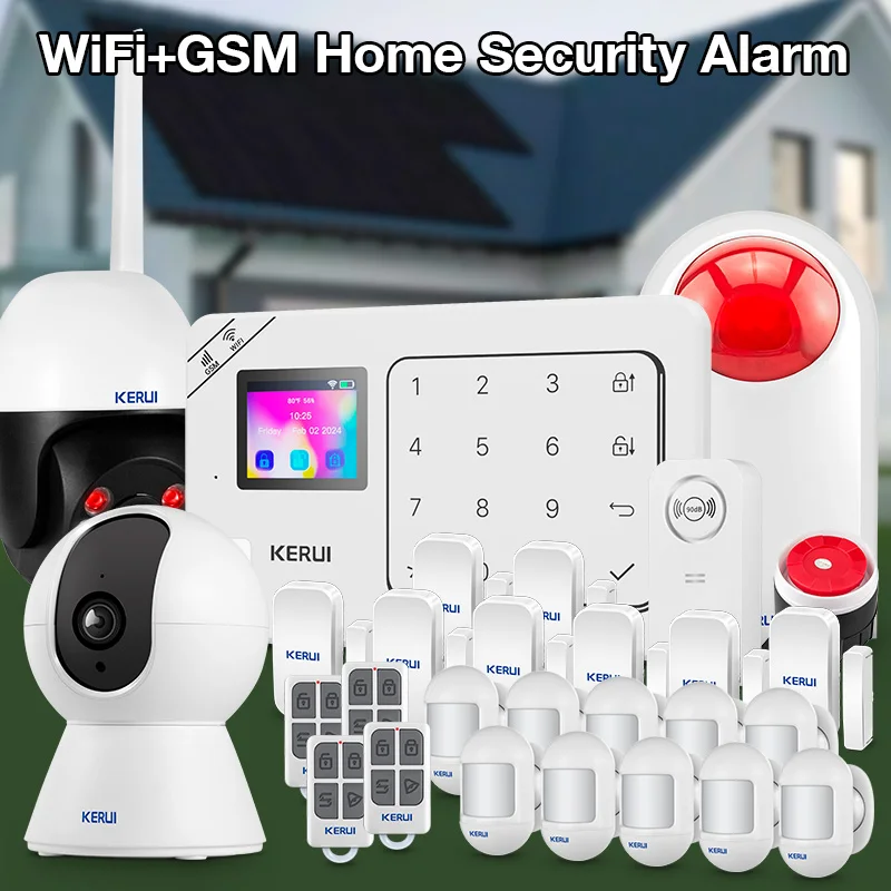 

KERUI WiFi GSM Anti-Theft Alarm System Kit for Home Wireless Burglar Alarm Tuya Smart Life App Security Protection Alexa W181