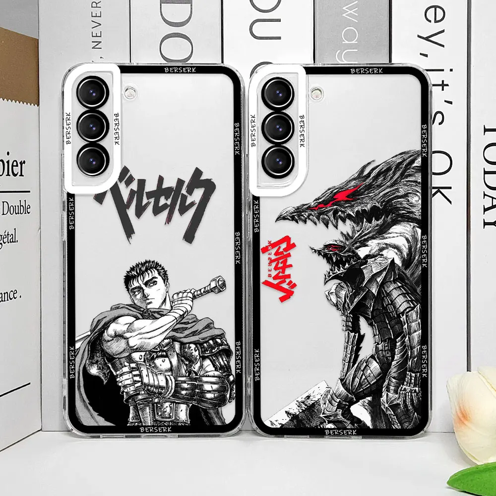 Hot-blooded Anime Berserk Guts Phone Case for Samsung Galaxy A55 A54 A53 A52 A51 A70 A32 A31 A22 A13 5G Soft Clear Covers Fundas