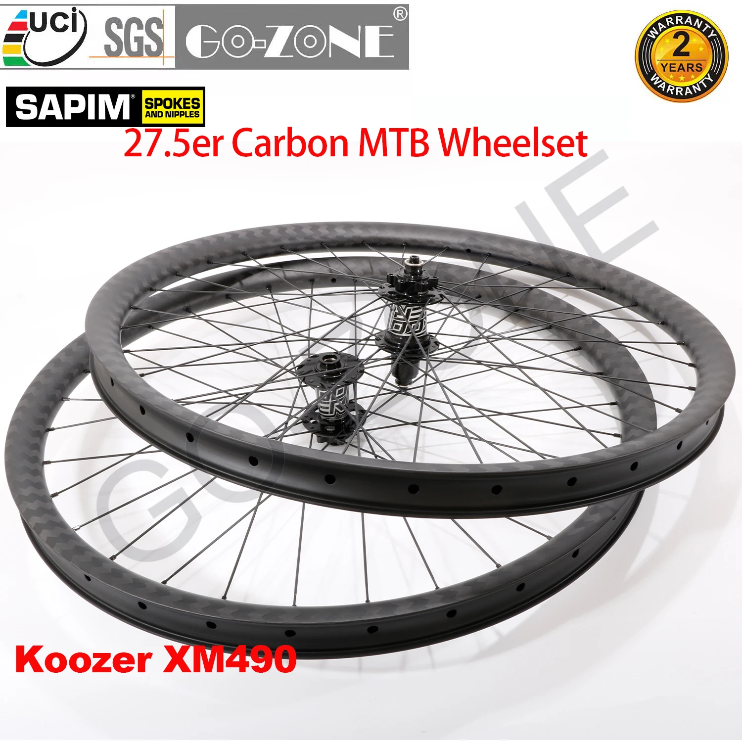 New Symmetry/Asymmetry 27.5er Carbon  MTB Wheels Light Tubeless Koozer XM490 Sapim Thru Axle / Quick Release MTB Wheelset 27.5