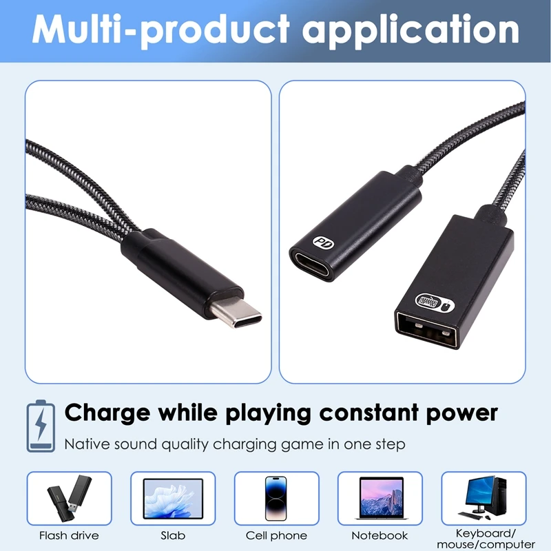 2 In 1 Multifunctional Adapter, Fast Charging Type-C To Usb Otg Adapter, Supports PD Fast Charging