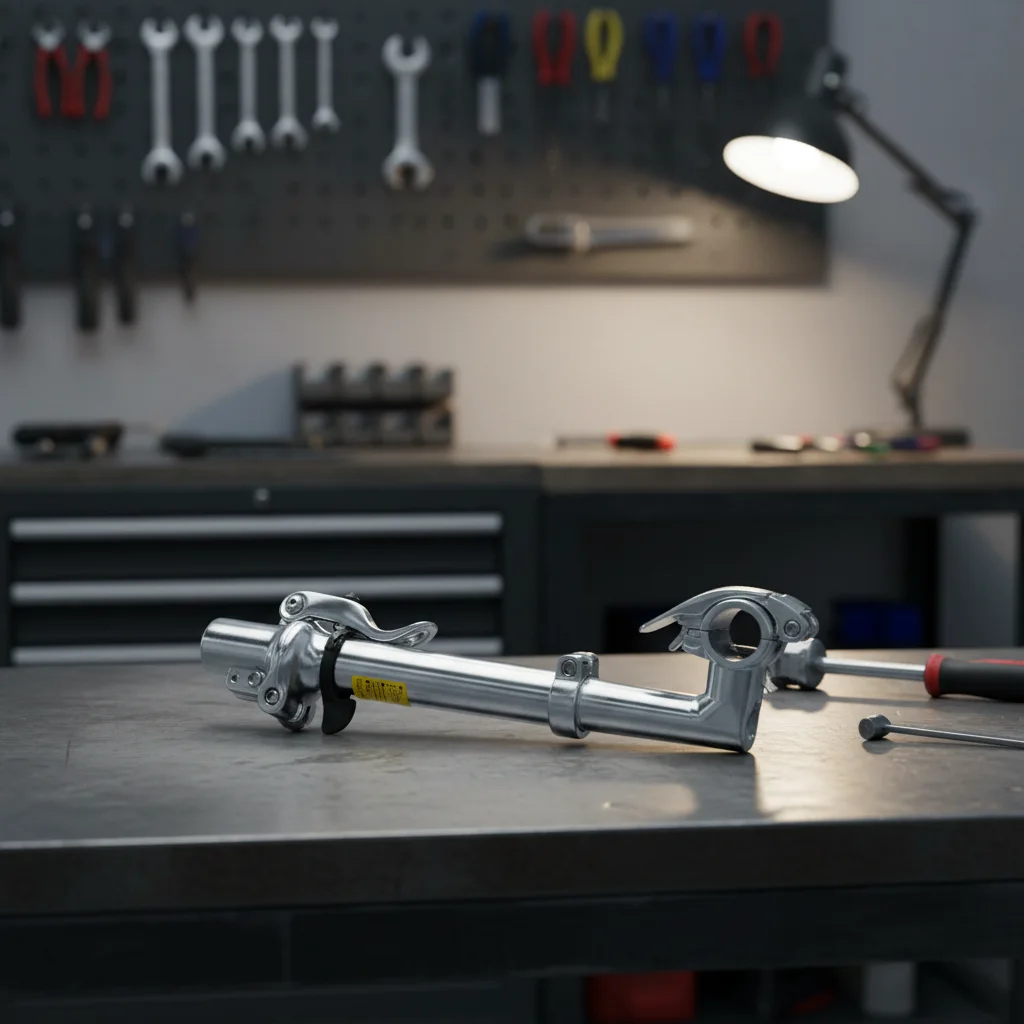 

Folding Bike Stem Quick Release Bicycle Handlebar Tube Stem Left Fold Without Thread For 28.6mm Front Fork Cycling Parts