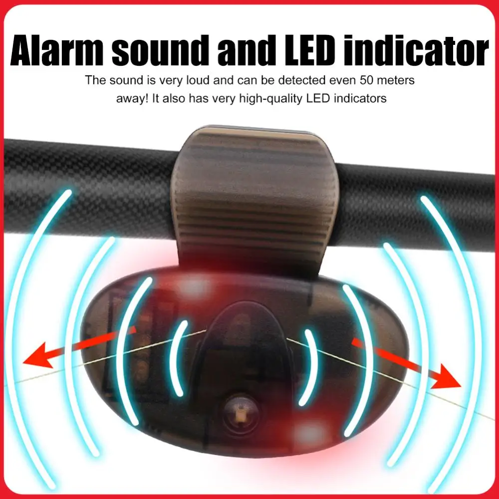 Indicador Eletrônico de Pesca com Campainha Sonora e Clipe LED, Indicador Eletrônico Sensível para Pesca Diurna e Noturna