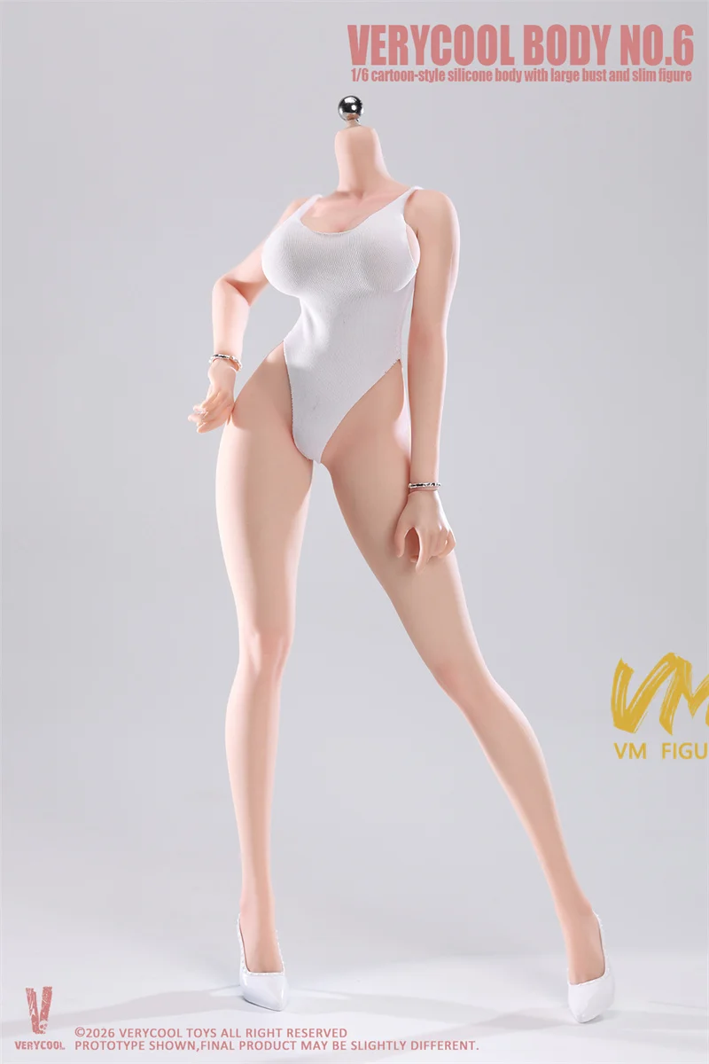 VERYCOOL VCD-06 1/6 Female Makeup Super Large Bust Slender Waist Plump Platinum Silicone Body 12