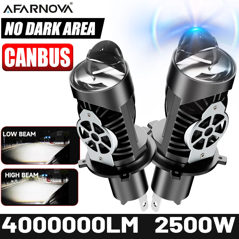 

2500W H4/9003/HB2 Bi LED Projector Lens Car Bulb Auto Headlight Turbo Lamps 4000000LM Canbus Car&Motorcycle Super Bright 12V 24V
