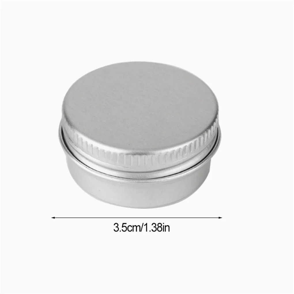 10Pcs 10ml Empty Silver Aluminum Tins Cans Screw Top Round Candle Spice Tins Cans with Screw Lid Containers Storage Box