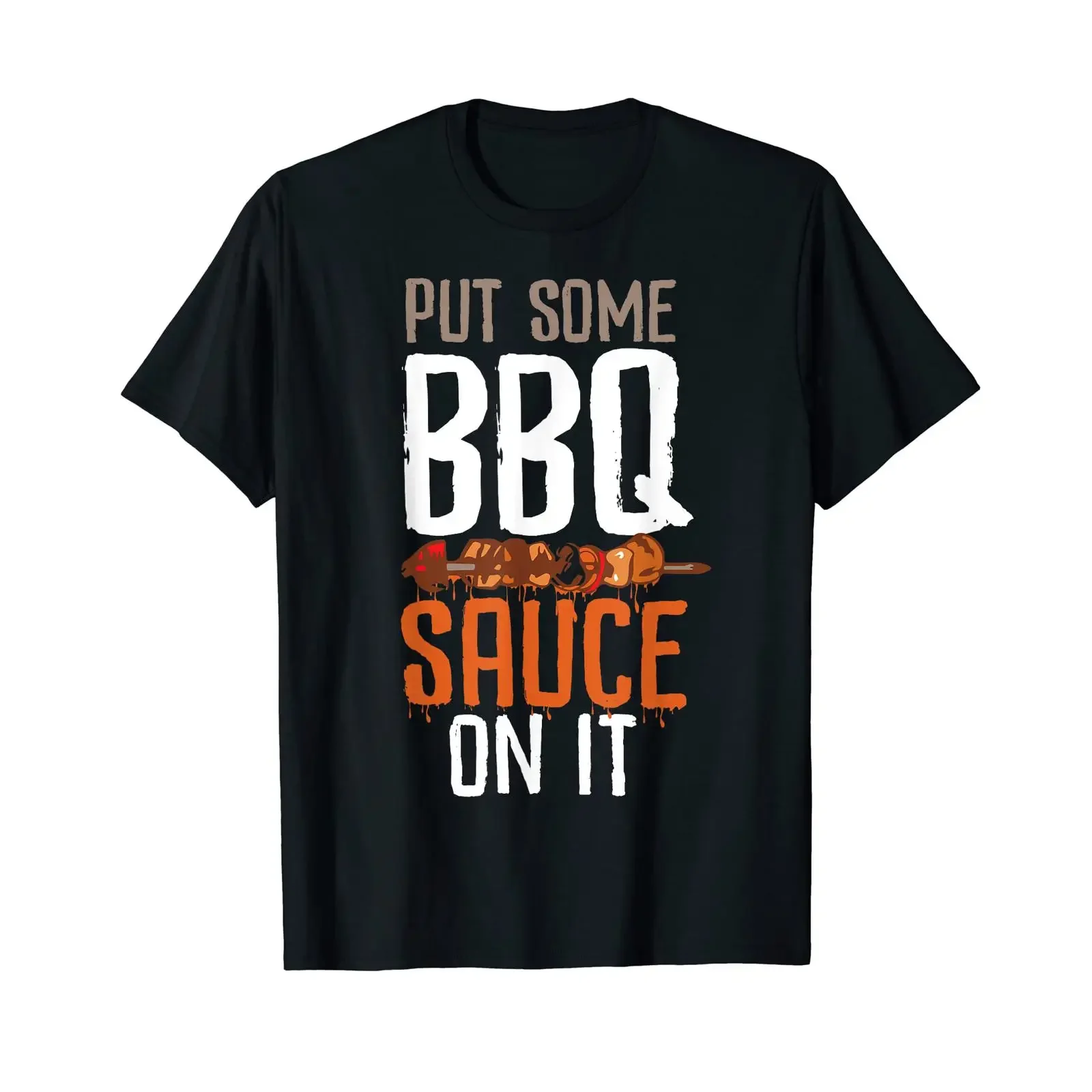 Barbecue Slightly BBQ Sauce on T Shirt vintage Washed Stylish Comfortable homme Stretched streetwear Top For Everyday Wear