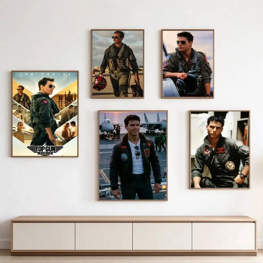 Top Gun Maverick-K Tom Cruise  Poster Waterproof Wall Art Sticker For Bar Living Room Vintage Decor High Quality Print Gift