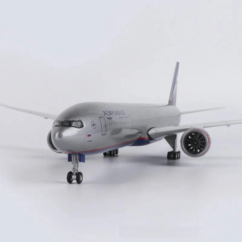 1:150 Scale 47CM Russia Aeroflot Boeing 777 Diecast Model Airlines Resin Airplane Model Plane Kit Collection Decoration Display