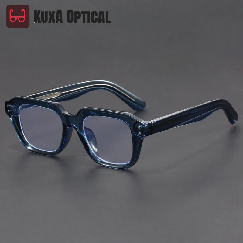 

XUKA Men's Myopia Optical Square Hyperopia Progressive Blue LightPrescription Eyeglasses Retro Blockng Reading Glasses 106