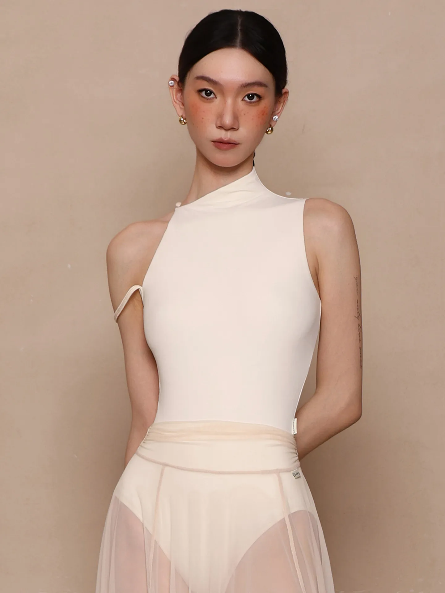 

Women Ballet Leotard Irregular Shape Button Up Dancewear Gymnastics Costume Adult Yoga Jumpsuit Girls Ballet Dance Leotards