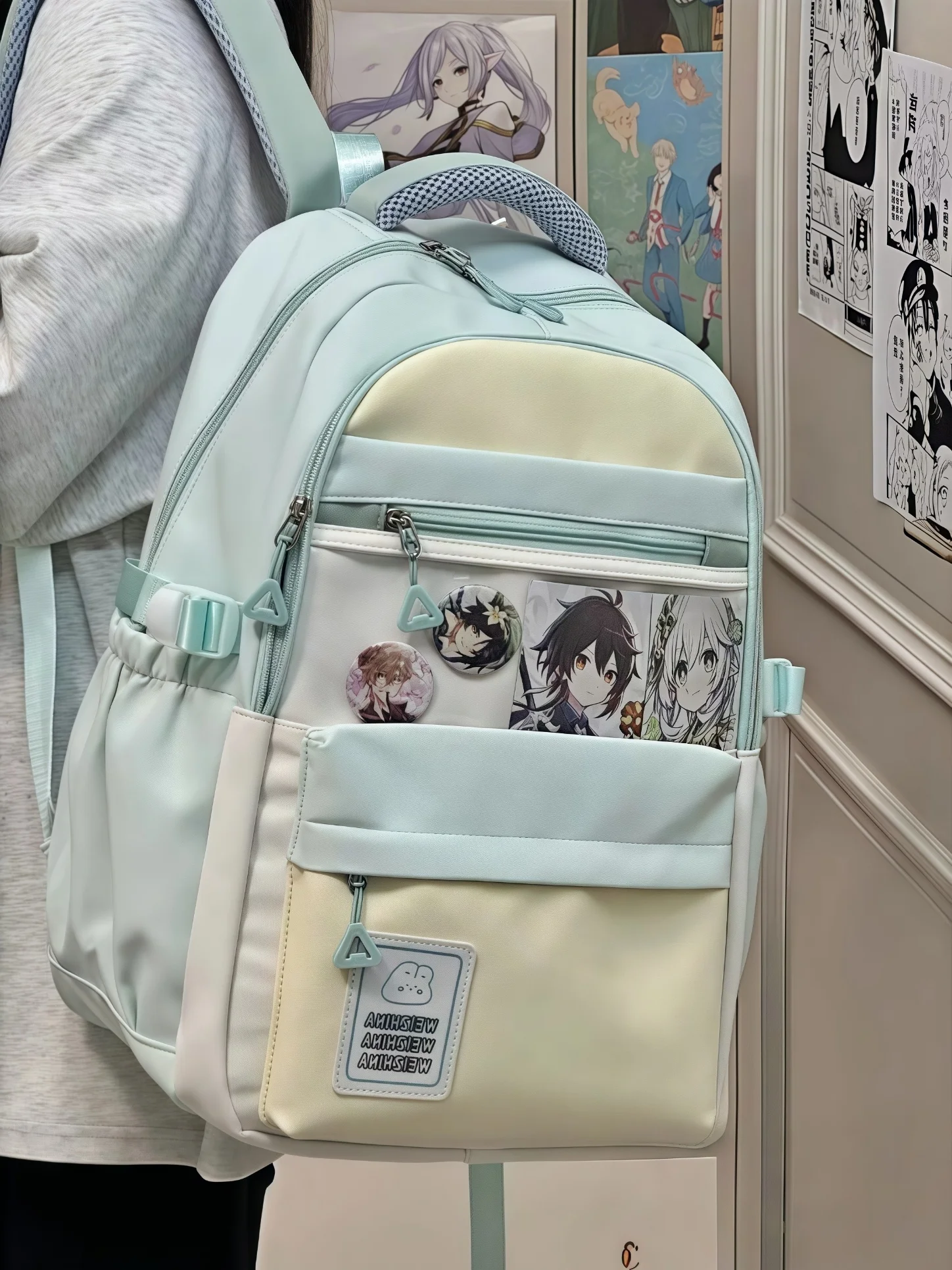 حقيبة مدرسية لطيفة من CavienKIon مزدوجة الكتف للأولاد والبنات لطلاب المدارس الثانوية وطلاب الجامعات المضادة للتجديف