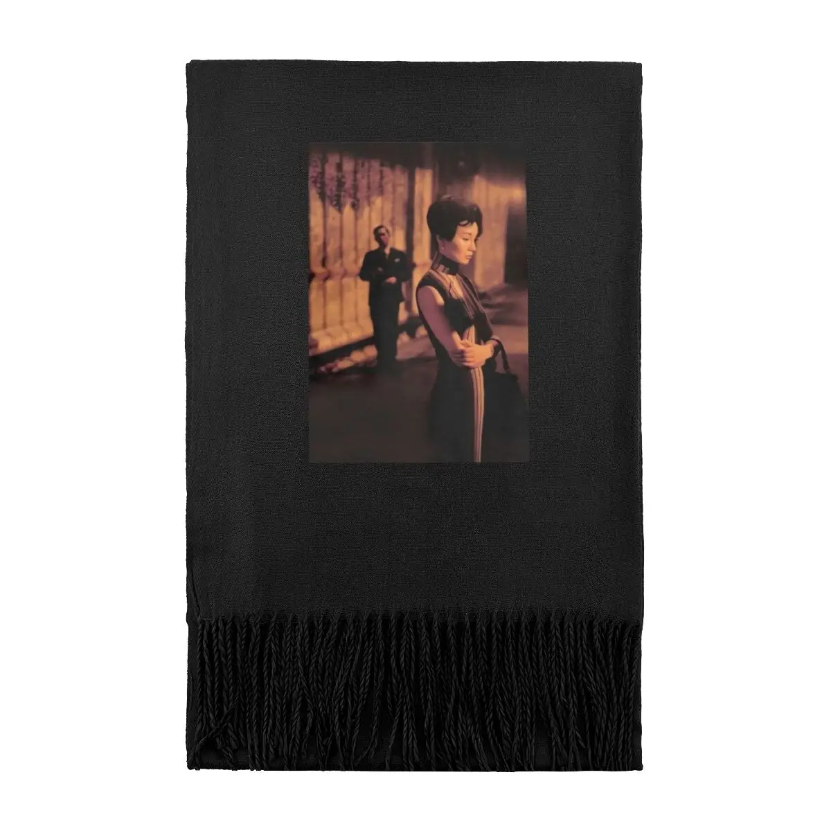 

Ретро Драматическая сцена Художественная графика Модный удлиненный теплый шарф - новый стиль для осенних и зимних слоев