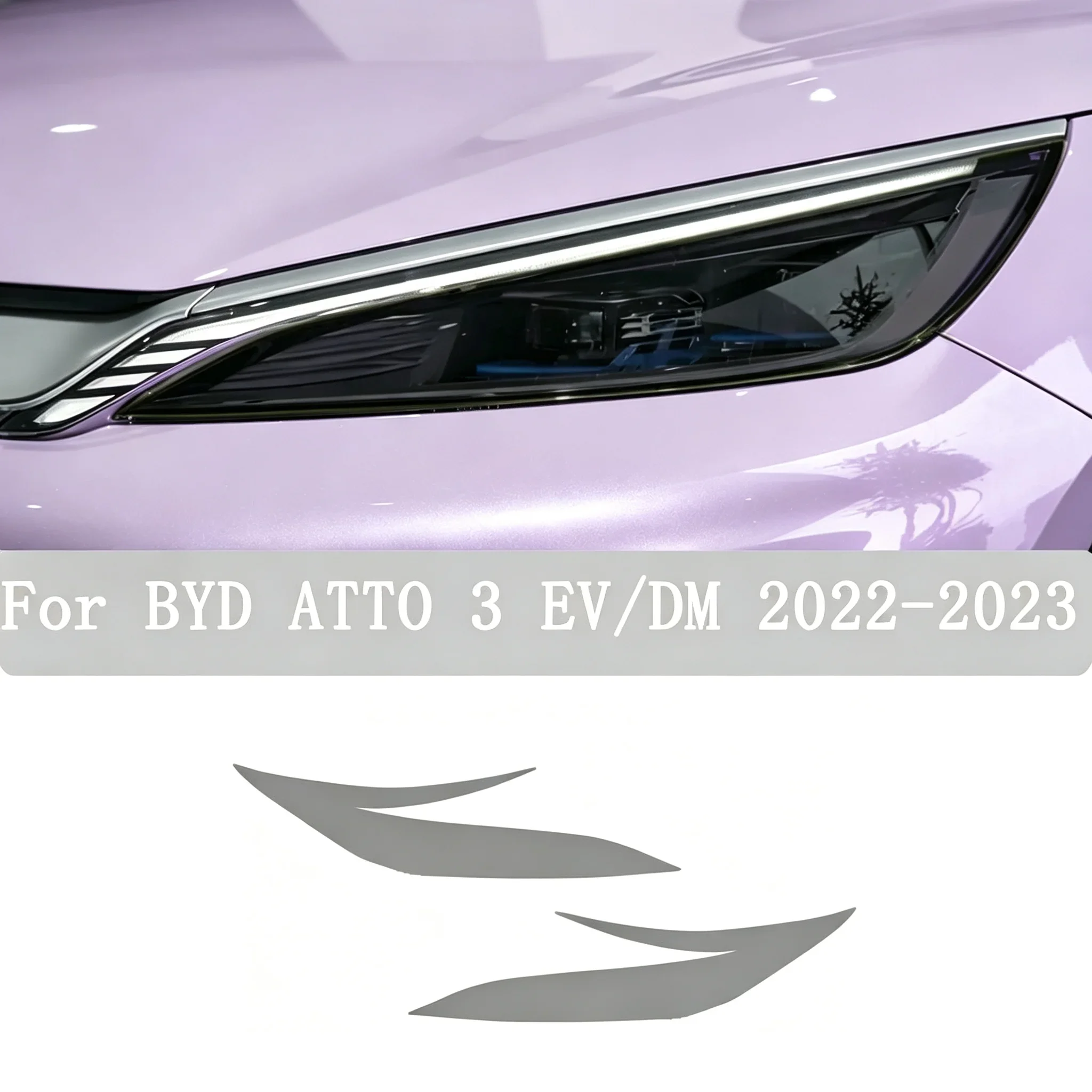 For BYD ATTO 3 YUAN PLUS EV DM-i 2022-2024 Car Headlight TPU PPF Transparent Protective Film Smoke Black Pre-Cut Anti-Scratch