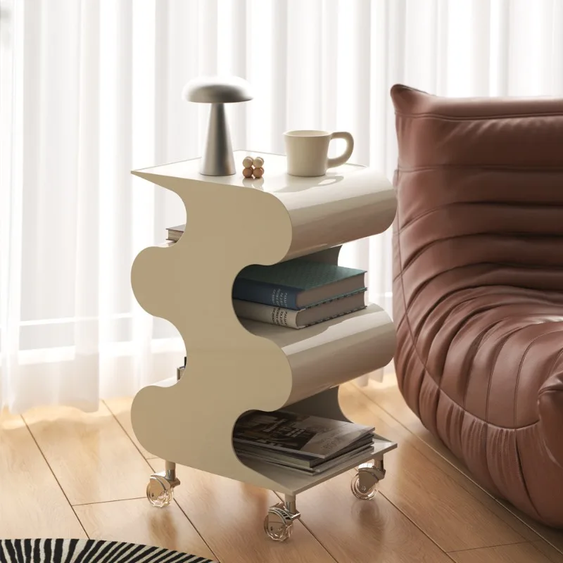

Sofa side table removable plastic cart creative bedside cabinet storage transparent