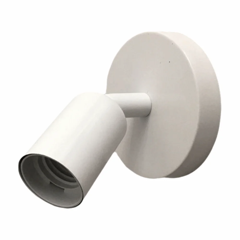 Simple Black White E27 Lamp- Metal 0-180 Degree Lamp Holder Easy Installation Tool Adjustable Direction Lamp Wall Installation