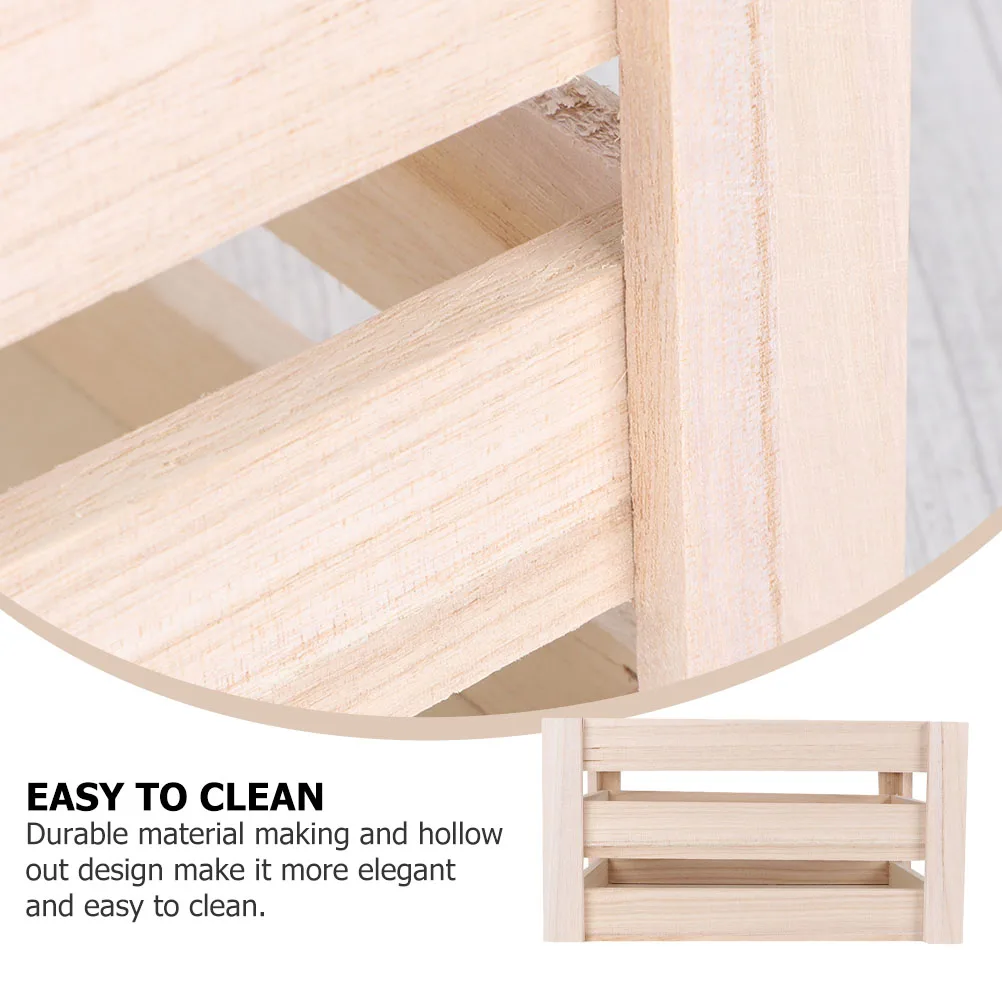 

Creative Wooden Storage Crate Hollow Design Desktop Organizer Vintage Display Box For Home Cafe Shop Office Stationery