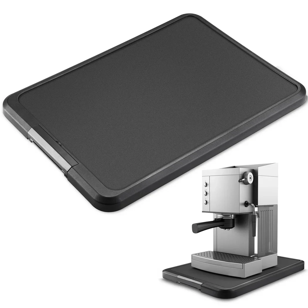 Kitchen Appliance Sliding Tray Coffee Maker Sliding Tray Caddy With Rolling Wheel Under Cabinet Countertop Storage For Air Fryer