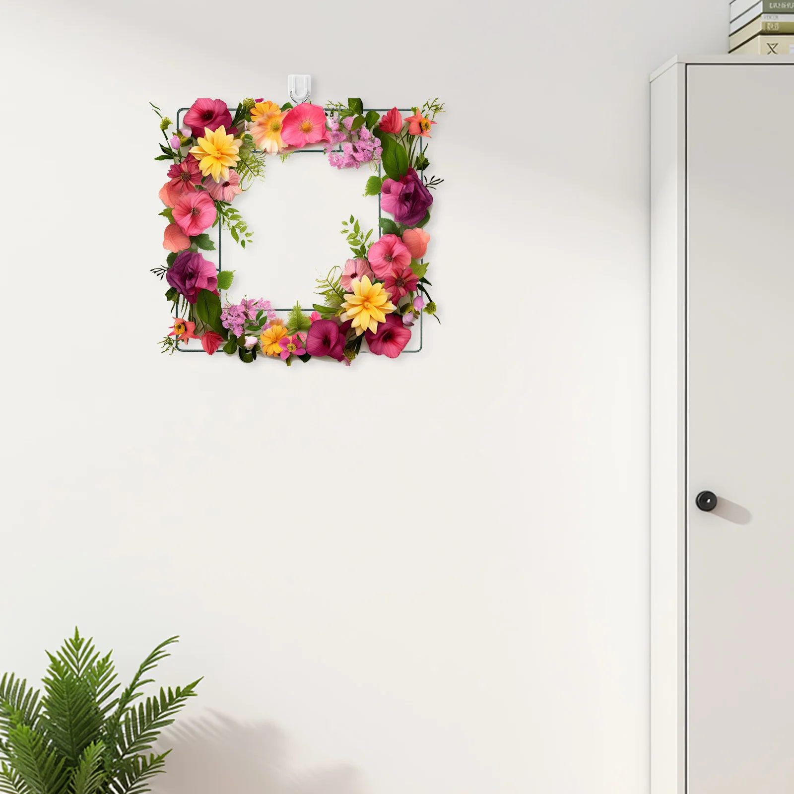 

3Pcs Iron Metal Wreath Frame Square Shape Hanging Wire Frame for Wedding Party Garden Decor DIY Wreath Frames