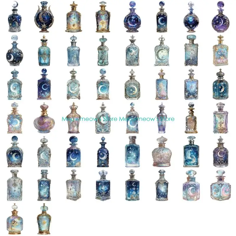 W91A 50pcs 신비한 달 스티커 방수 기타 악기 노트북 장식