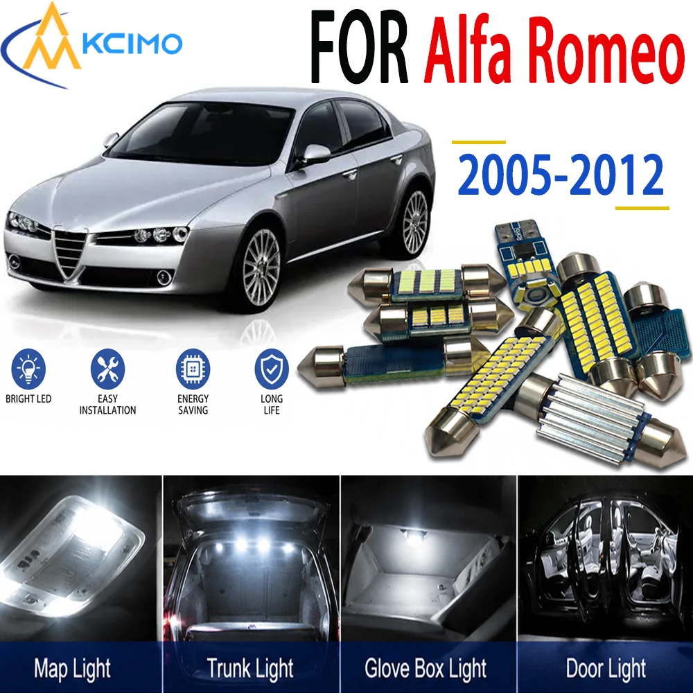 LED Interior Light Bulbs for Alfa Romeo 159 2005-2012 Canbus Error Free Plug And Play Auto Indoor Lighting Accessories