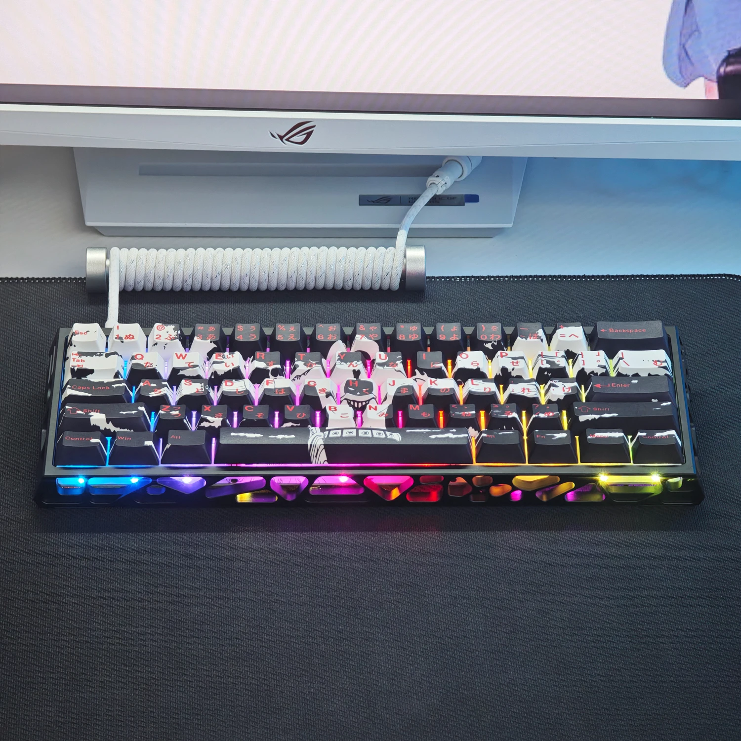 73 Keys Ace Keycaps Chreey Height PBT Engraving 2d Animation Game Custom Key Caps for Mechanical Keyboards Wooting 60 65 67 68