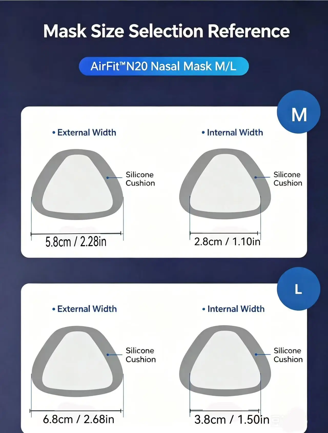 N20 Universal Nasal CPAP Mask Full Set Soft Silicone Cushion Adjustable Headband Frame Tube Pad Sleep Ventilator Replacement Par